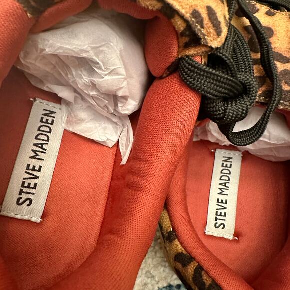 STEVE MADDEN NEW Cheetah Print Brown Tan Tennis Shoes Sneakers – Size 8 - Picture 6 of 8